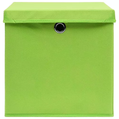  10 db zöld fedeles tárolódoboz 28 x 28 x 28 cm