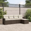  5 részes barna polyrattan kerti ülőgarnitúra párnával