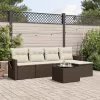 6 részes barna polyrattan kerti ülőgarnitúra párnával