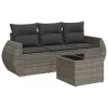  4 részes szürke polyrattan kerti ülőgarnitúra párnákkal