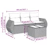  4 részes szürke polyrattan kerti ülőgarnitúra párnákkal