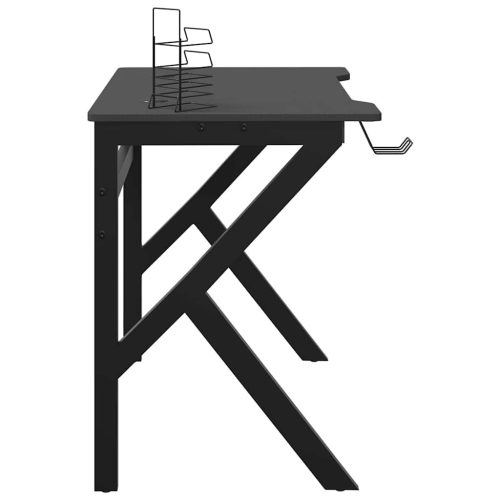  fekete K-lábú gamer asztal 90 x 60 x 75 cm