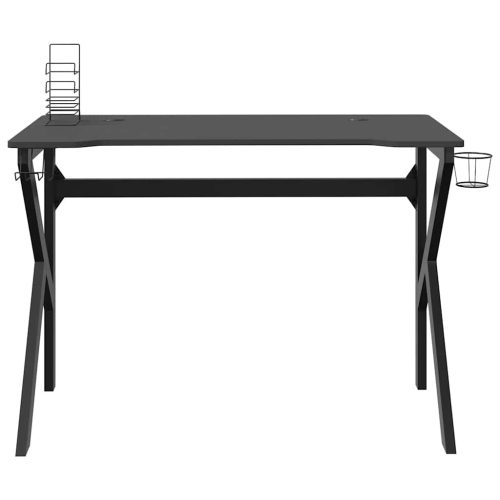  fekete K-lábú gamer asztal 110 x 60 x 75 cm