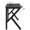  fekete K-lábú gamer asztal 110 x 60 x 75 cm