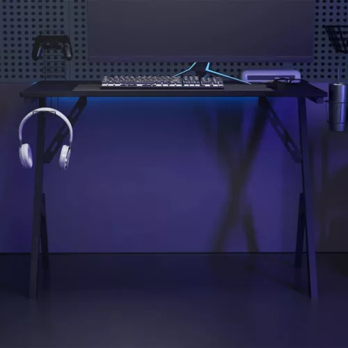  fekete Y-lábú gamer asztal 110 x 60 x 75 cm