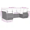  6 részes világosszürke polyrattan kerti ülőgarnitúra párnákkal