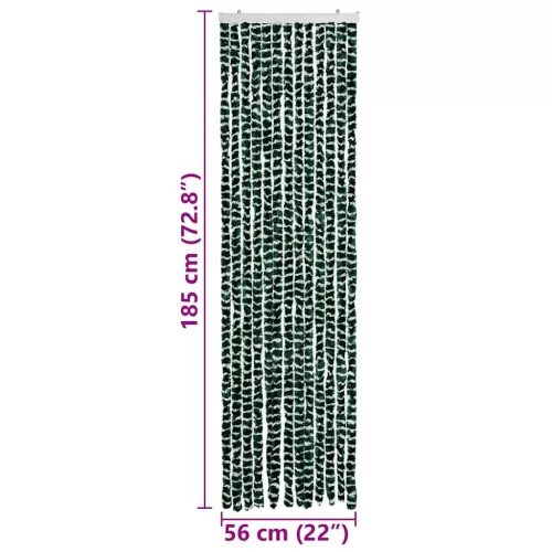  zöld és fehér zsenília rovarfüggöny 56 x 185 cm