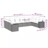  10 részes szürke polyrattan kerti ülőgarnitúra párnákkal