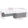  10 részes barna polyrattan kerti ülőgarnitúra párnákkal