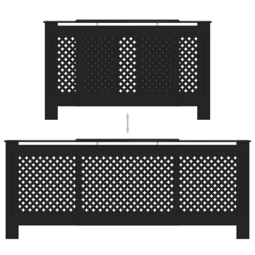  fekete MDF radiátorburkolat 205 cm