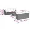  7 részes szürke polyrattan kerti ülőgarnitúra párnákkal