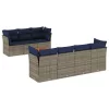  8 részes szürke polyrattan kerti ülőgarnitúra párnával
