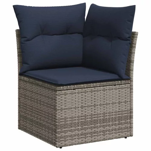  8 részes szürke polyrattan kerti ülőgarnitúra párnával