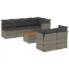  8 részes szürke polyrattan kerti ülőgarnitúra párnákkal