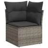 8 részes szürke polyrattan kerti ülőgarnitúra párnákkal