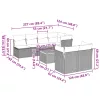  8 részes szürke polyrattan kerti ülőgarnitúra párnákkal