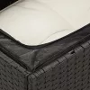  9 részes fekete polyrattan kerti ülőgarnitúra párnákkal