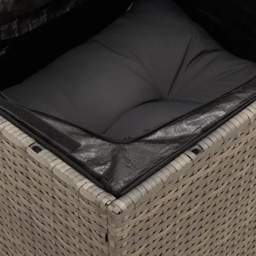  6 részes szürke polyrattan kerti ülőgarnitúra párnákkal