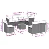 9 részes szürke polyrattan kerti ülőgarnitúra párnákkal