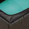  12 részes fekete polyrattan kerti ülőgarnitúra párnákkal
