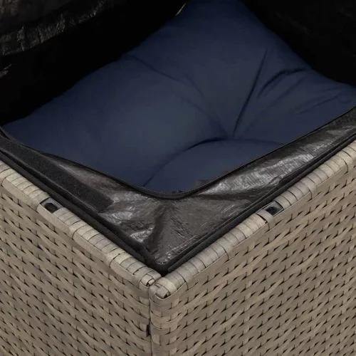  9 részes szürke polyrattan kerti ülőgarnitúra párnával