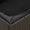  7 részes fekete polyrattan kerti ülőgarnitúra párnával