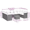  10 részes szürke polyrattan kerti ülőgarnitúra párnával
