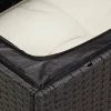  10 részes fekete polyrattan kerti ülőgarnitúra párnákkal