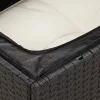  12 részes fekete polyrattan kerti ülőgarnitúra párnákkal