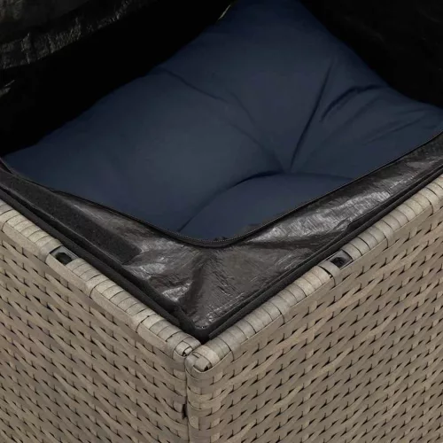  14 részes szürke polyrattan kerti ülőgarnitúra párnákkal