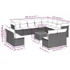  13 részes bézs polyrattan kerti ülőgarnitúra párnákkal