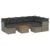  10 részes szürke polyrattan kerti ülőgarnitúra párnákkal