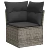  10 részes szürke polyrattan kerti ülőgarnitúra párnákkal