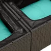  4 részes fekete polyrattan kerti ülőgarnitúra párnával