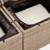  6 részes bézs polyrattan kerti ülőgarnitúra párnával