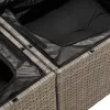  6 részes szürke polyrattan kerti ülőgarnitúra párnákkal