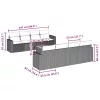  9 részes fekete polyrattan kerti ülőgarnitúra párnákkal