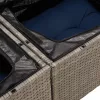  7 részes szürke polyrattan kerti ülőgarnitúra párnákkal