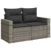  9 részes szürke polyrattan kerti ülőgarnitúra párnákkal