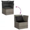  9 részes szürke polyrattan kerti ülőgarnitúra párnákkal