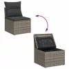  9 részes szürke polyrattan kerti ülőgarnitúra párnákkal