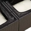  11 részes fekete polyrattan kerti ülőgarnitúra párnákkal