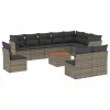  11 részes szürke polyrattan kerti ülőgarnitúra párnákkal