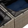  9 részes szürke polyrattan kerti ülőgarnitúra párnával