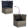  9 részes szürke polyrattan kerti ülőgarnitúra párnával