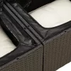 7 részes fekete polyrattan kerti ülőgarnitúra párnával