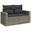  7 részes szürke polyrattan kerti ülőgarnitúra párnákkal