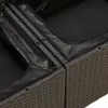  11 részes fekete polyrattan kerti ülőgarnitúra párnákkal