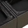  11 részes fekete polyrattan kerti ülőgarnitúra párnákkal