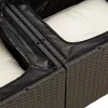  11 részes fekete polyrattan kerti ülőgarnitúra párnákkal